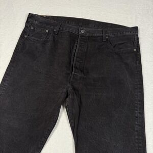Levis 501 Jeans Men 42x32 Button Fly Straight Leg Original Fit Denim Pants Black